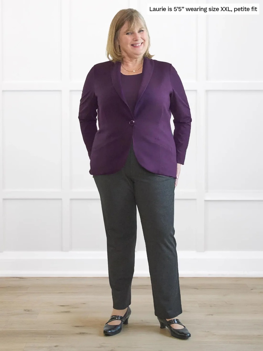 Miik Emily Purple Open Jersey Blazer, size M